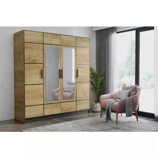 Szekrény Roj 4D 207 craft arany,4