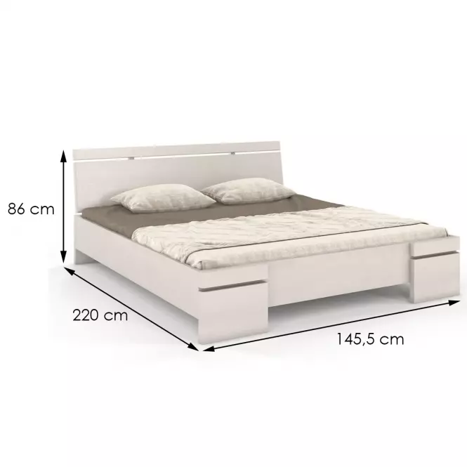 Ágy fa bükkfa Skandica Sparta maxi 140X200 fehér,2