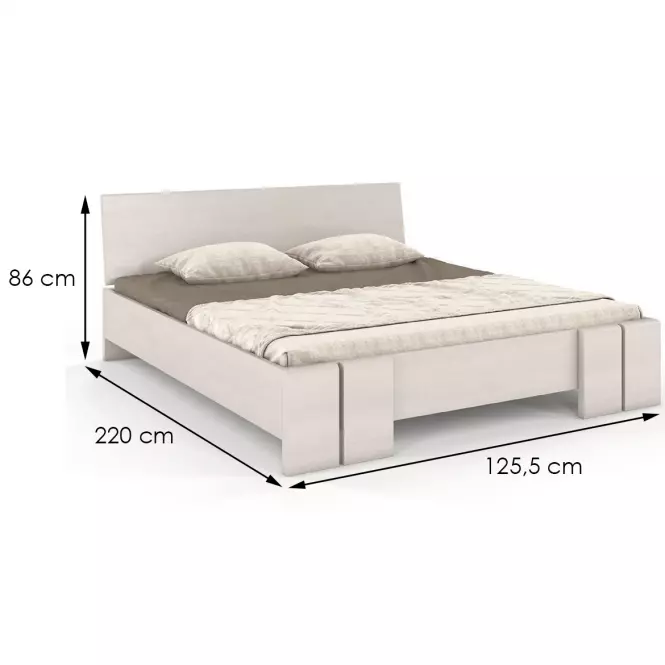 Ágy fa bükkfa Skandica Vestre maxi 120X200 fehér,2