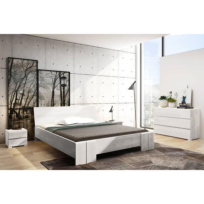 Ágy fa bükkfa Skandica Vestre maxi 180X200 cm fehér