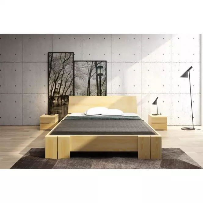 Ágy fa bükkfa Skandica Vestre maxi 180X200 cm természetes
