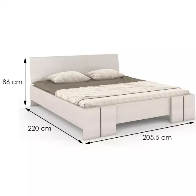 Ágy fa bükkfa Skandica Vestre maxi 200X200 cm fehér,2