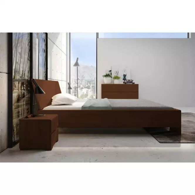 Ágy fa bükkfa Skandica Vestre maxi 200X200 cm dió,5