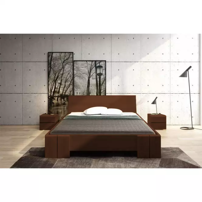Ágy fa bükkfa Skandica Vestre maxi 200X200 cm dió,6