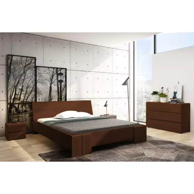 Ágy fa bükkfa Skandica Vestre maxi 200X200 cm dió,7