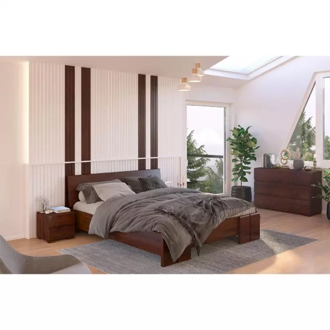 Ágy fa bükkfa Skandica Vestre maxi 200X200 cm dió,8