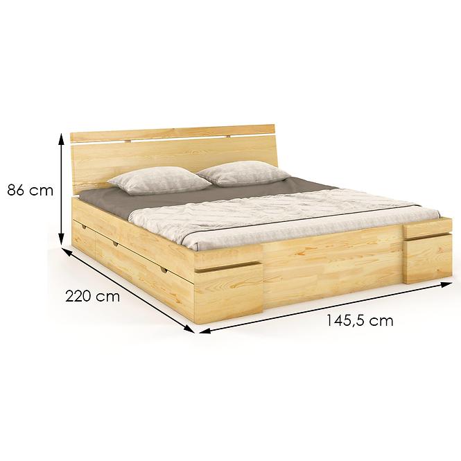 Ágy fenyő Skandica Sparta maxi+fiók 140X200 természetes,2