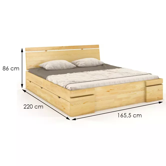 Ágy fenyő Skandica Sparta maxi+fiók 160X200 természetes,2