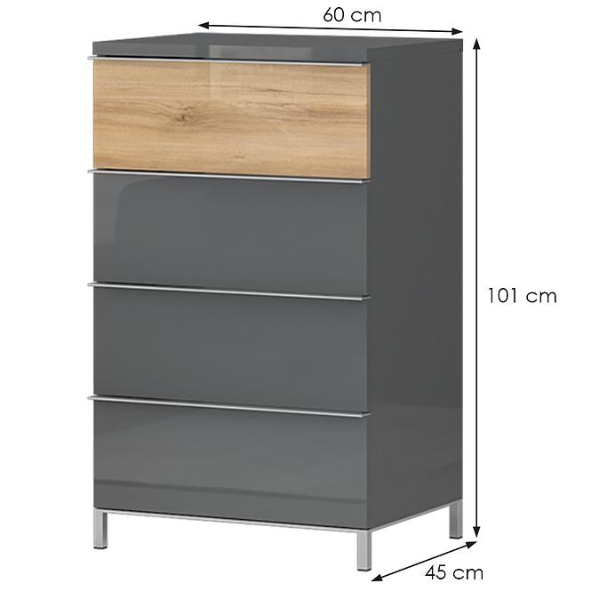 Komód 4s Onyx f4v/on pacific walnut/anthracit,2