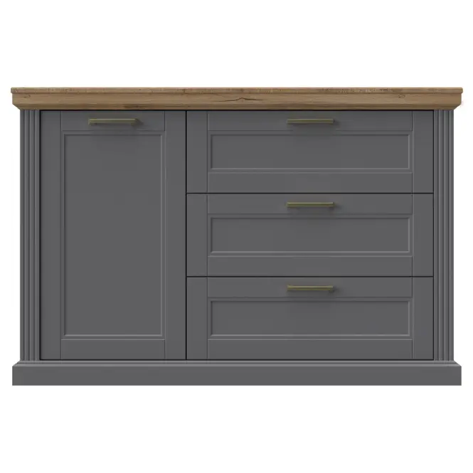 Komód 1d3s Tara k13/ta graphite/pacific walnut,4