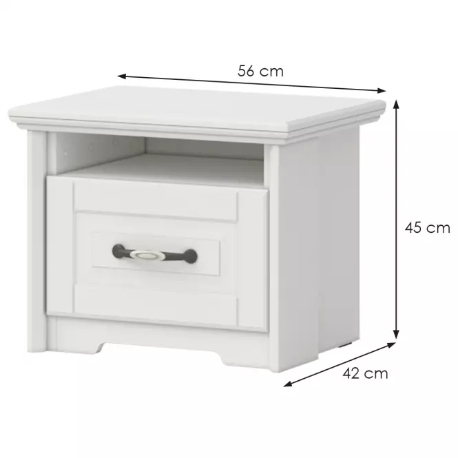 Éjjeliszekrény Evergreen ns1/eg ivory mat