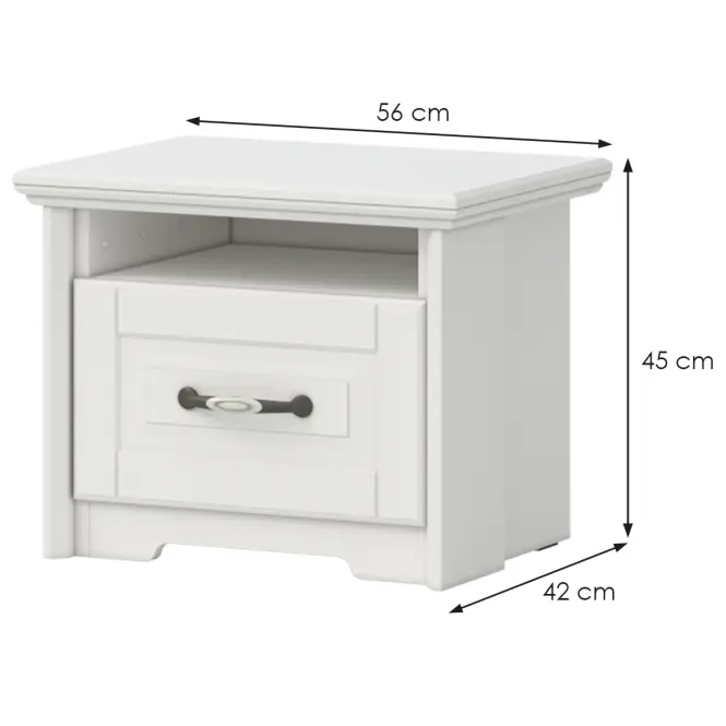 Éjjeliszekrény Evergreen ns1/eg ivory mat,2