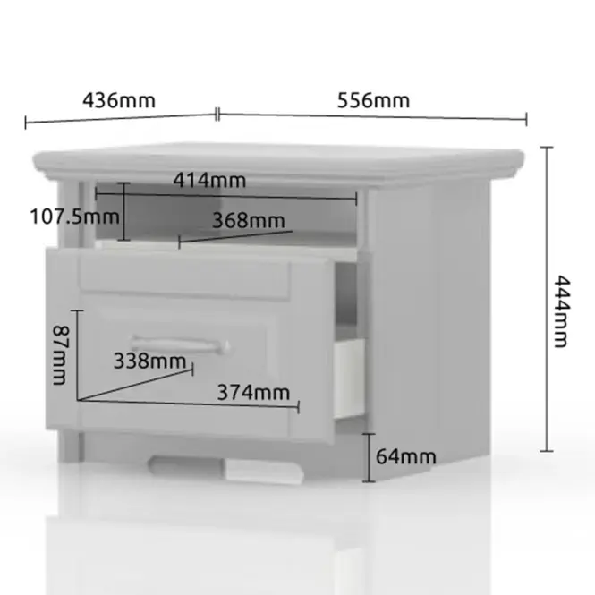 Éjjeliszekrény Evergreen ns1/eg ivory mat,3