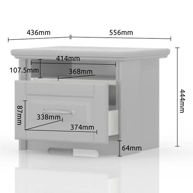 Éjjeliszekrény Evergreen ns1/eg ivory mat,3