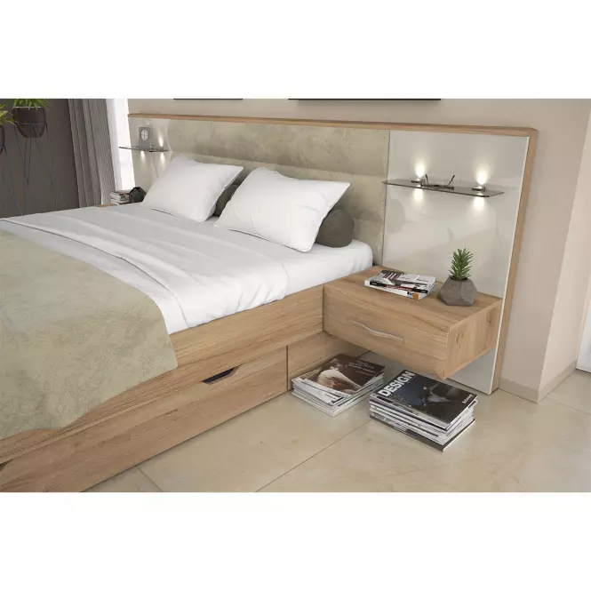 Éjjeliszekrény Gala ns1-l/gl bal pacific walnut/beige