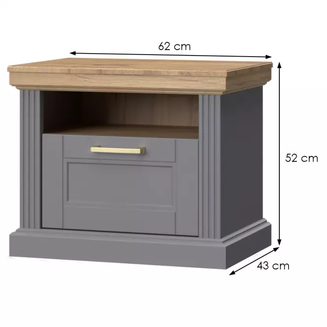 Éjjeliszekrény Tara ns1/ta graphite/pacific walnut