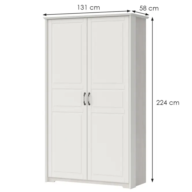 Szekrény 2d Evergreen p2/eg ivory mat,2