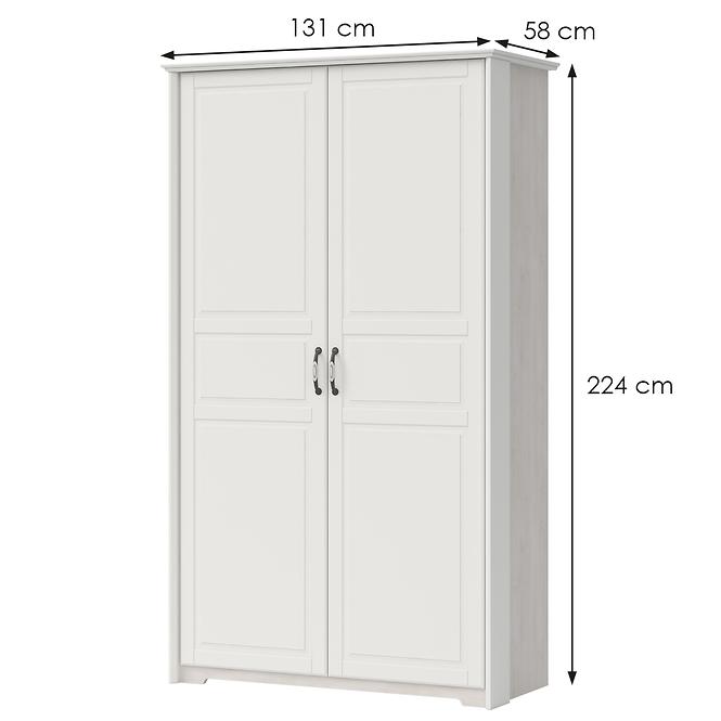 Szekrény 2d Evergreen p2/eg ivory mat,2