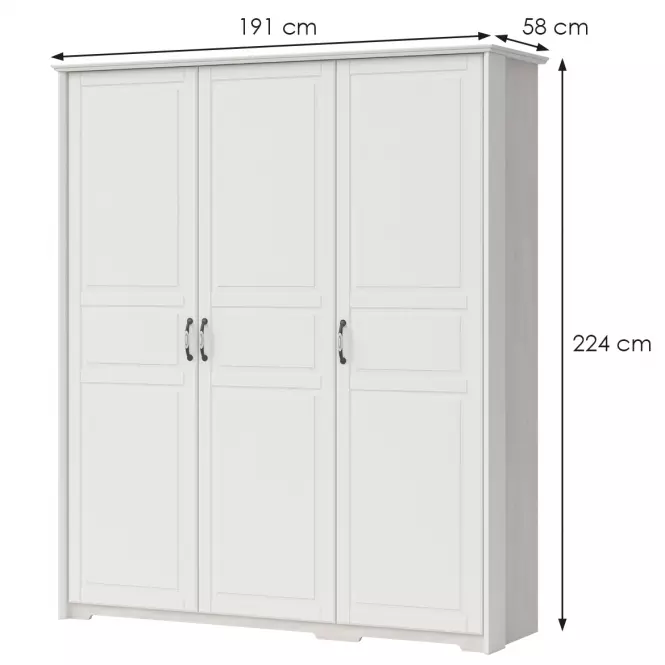 Szekrény 3d Evergreen p3/eg ivory mat,2