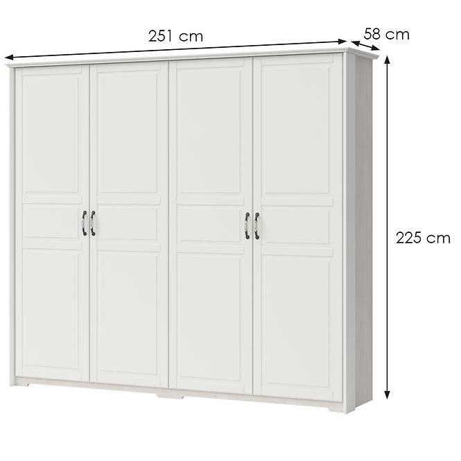 Szekrény 4d Evergreen p4/eg ivory mat,2