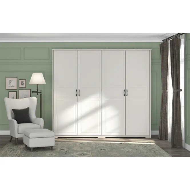 Szekrény 4d Evergreen p4/eg ivory mat,7