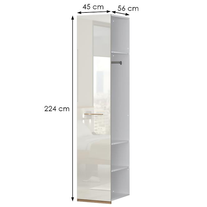 Szekrény 1d Gala dp1/gl pacific walnut/beige,2