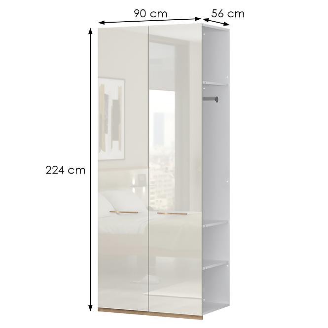 Szekrény 2d Gala dp2/gl pacific walnut/beige