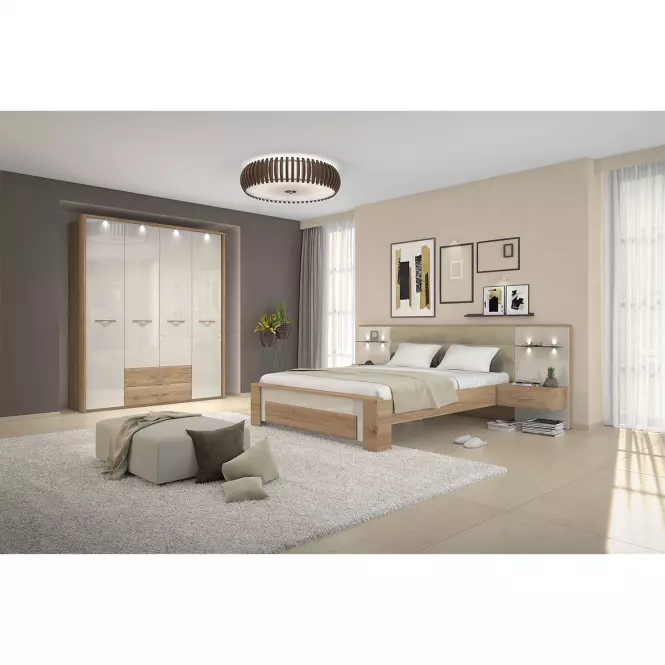 Szekrény 2d Gala pk181/gl pacific walnut/beige,5