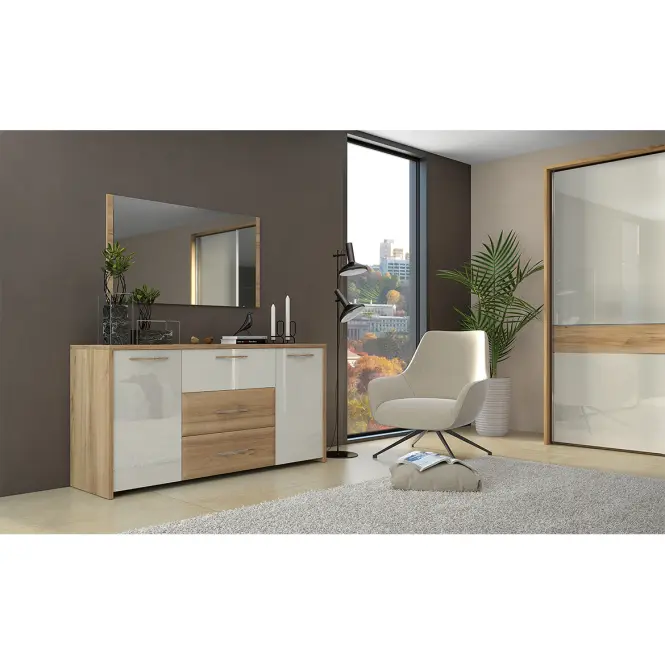 Szekrény 2d Gala pk231/gl pacific walnut/beige,4