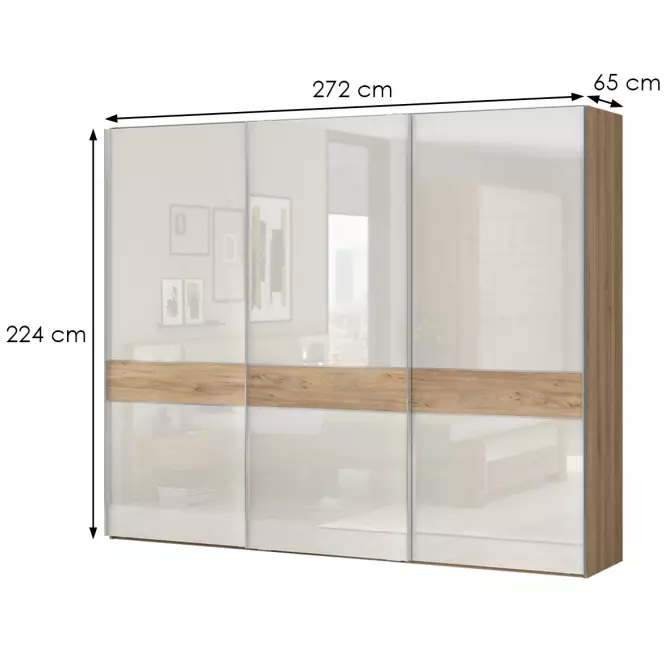 Szekrény 3d Gala pk281/gl pacific walnut/beige,2