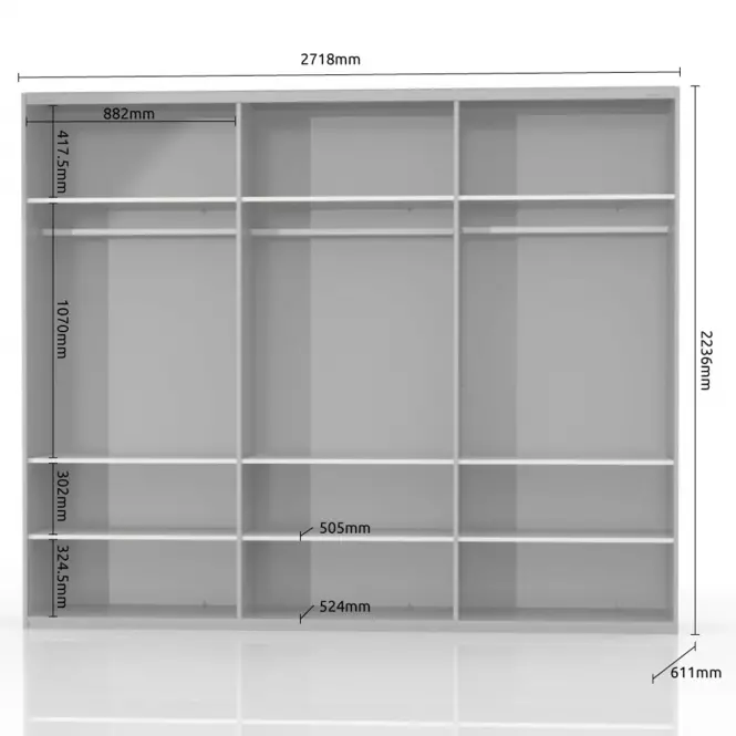 Szekrény 3d Gala pk281/gl pacific walnut/beige,3