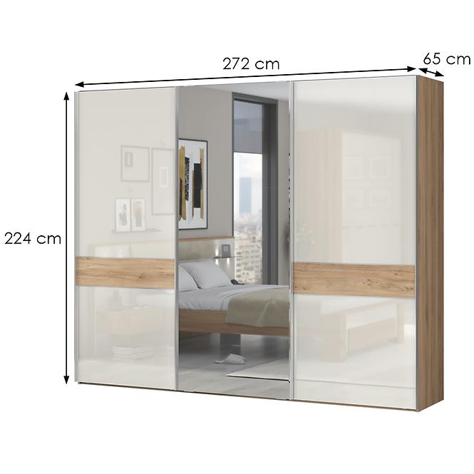 Szekrény 3d Gala pk281-og/gl pacific walnut/beige