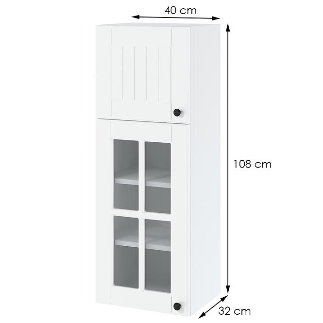 Konyhaszekrény Lora wwp4/1080 fehér + fr. fehér