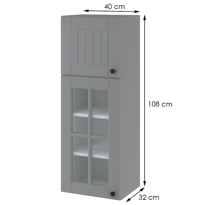 Konyhaszekrény Lora wwp4/1080 szürke + fr. szürke