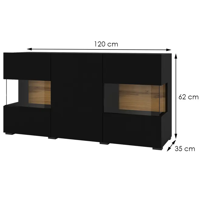 Komoód 3d Ava 25  fekete onyx/wotan,2