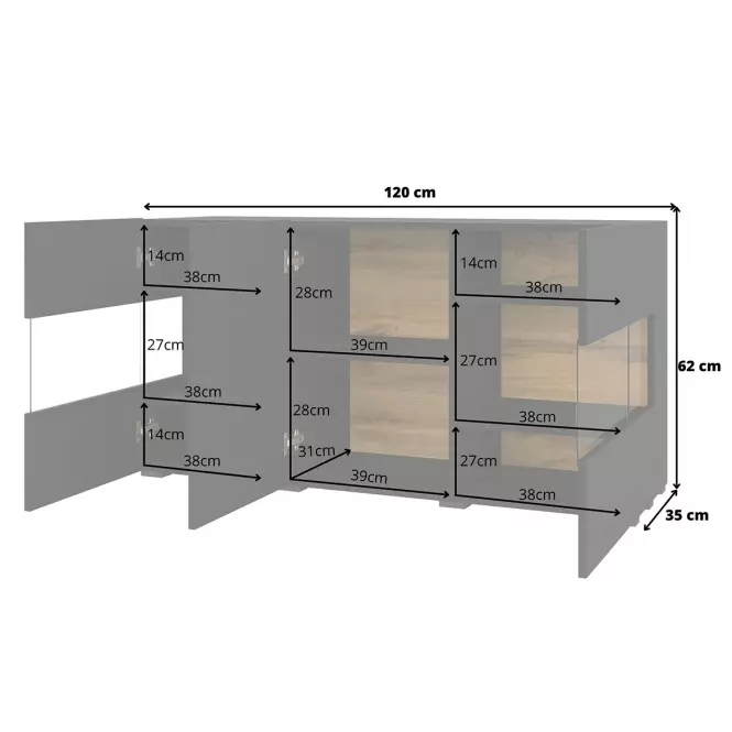 Komoód 3d Ava 25  fekete onyx/wotan