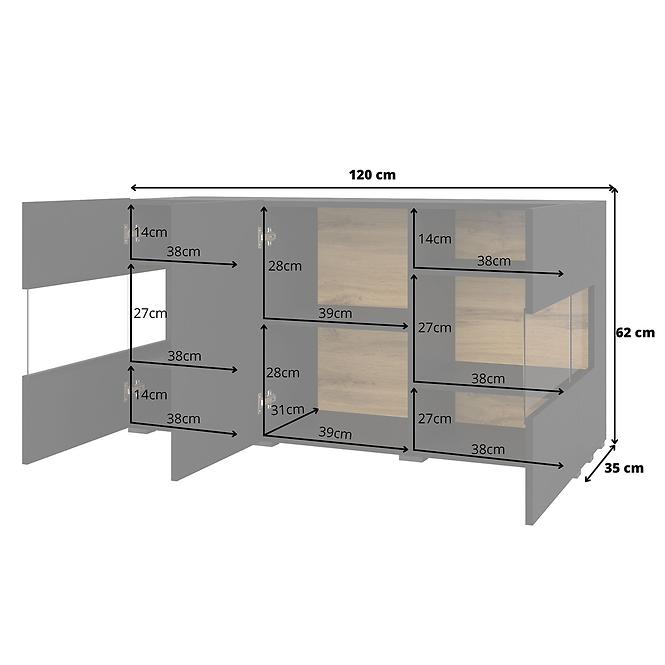 Komoód 3d Ava 25  fekete onyx/wotan