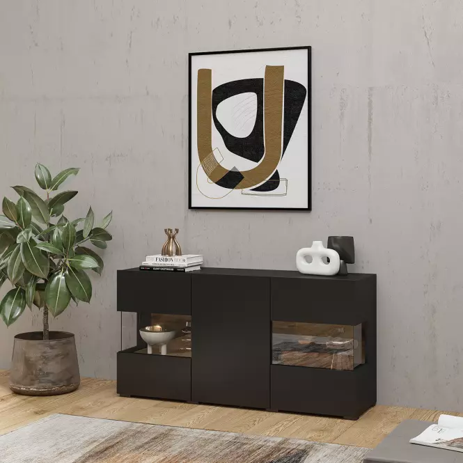 Komoód 3d Ava 25  fekete onyx/wotan