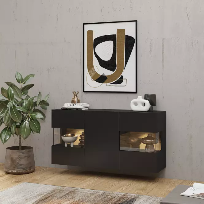 Komoód 3d Ava 25  fekete onyx/wotan