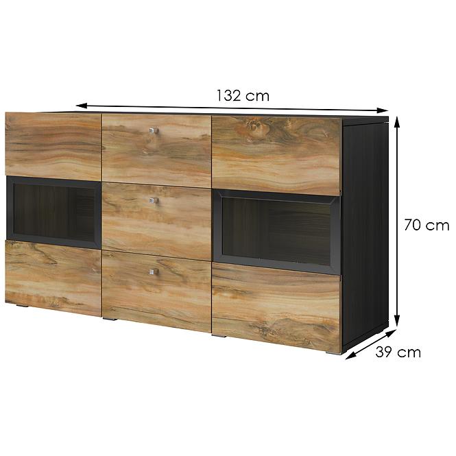 Komoód 2d3s Baros 26 dió satin/touchwood