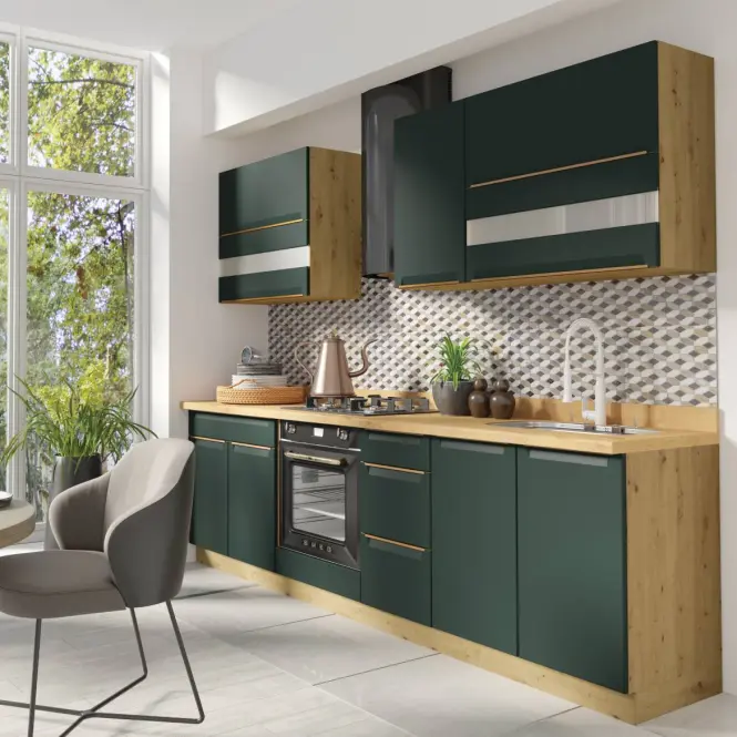 Konyhabútor Glamour 260 C Plus zöld szín