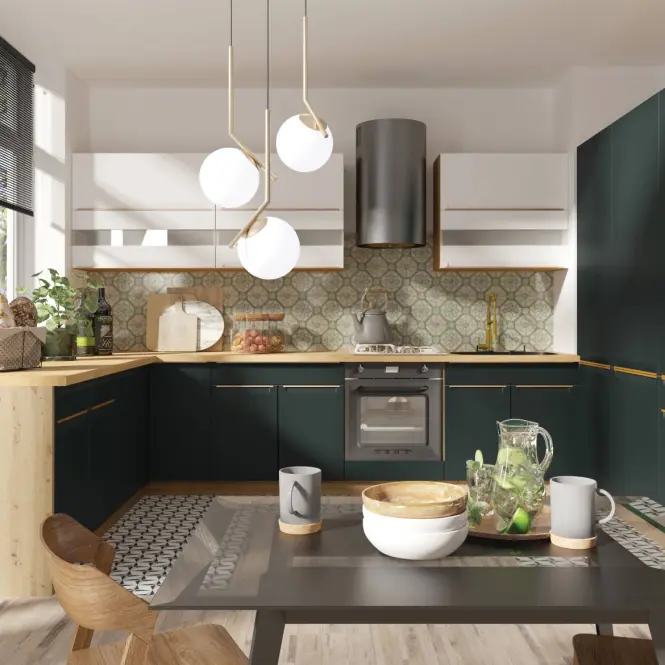 Konyhabútor Glamour 260 C Plus zöld szín