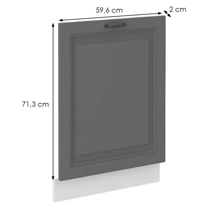 Mosogatógép ajtaja Stilo dustgrey/fehér 713x596,2