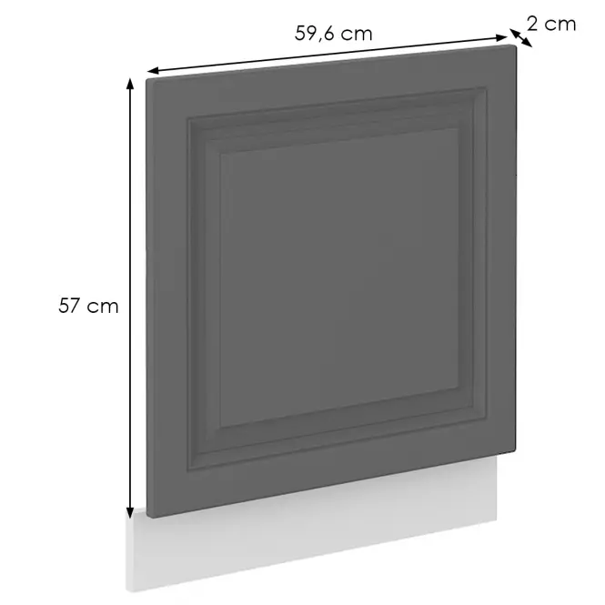 Mosogatógép ajtaja Stilo dustgrey/fehér  570x596