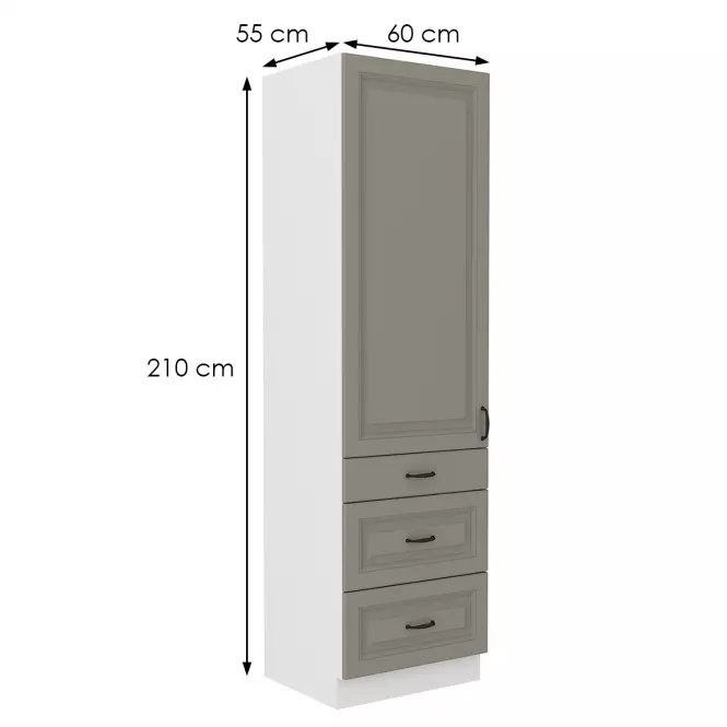 Konyhaszekrény Stilo claygrey/fehér 60dks/210 3s 1f