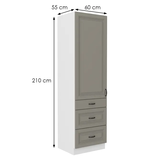 Konyhaszekrény Stilo claygrey/fehér 60dks/210 3s 1f,2