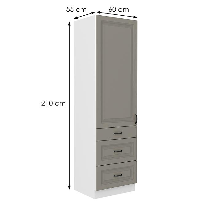 Konyhaszekrény Stilo claygrey/fehér 60dks/210 3s 1f,2