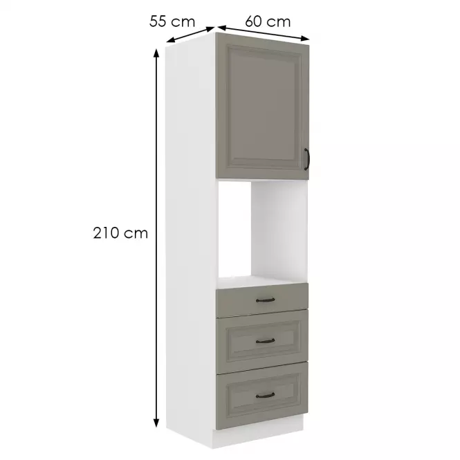 Konyhaszekrény Stilo claygrey/fehér 60dps/210 3s 1f
