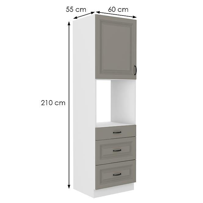 Konyhaszekrény Stilo claygrey/fehér 60dps/210 3s 1f,2
