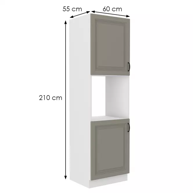 Konyhaszekrény Stilo claygrey/fehér 60dp/210 2f